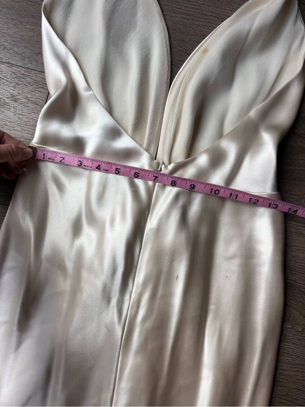 Vintage Hollywood Geri Gerard Ivory 100% Silk Backless Plunge Halter Dress USA - Picture 9 of 10